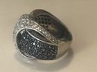 VTG Sterling Silver Black & White CZ Pave GOTHIC Cocktail Ring Size 6.5 9g — photo 5