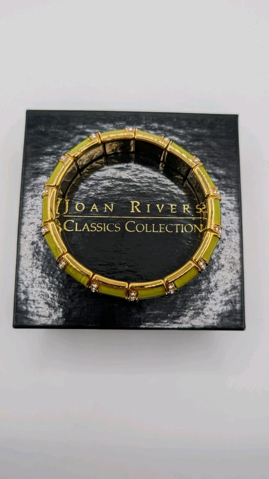 Joan Rivers Colección Clásica Cuero Genuino Verde y Cristal Tono Dorado... Foto 2 de 4