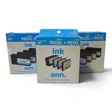 Onn for HP 950XL 951XL Compatible Ink Cartridges   High Yield BK/C/M/Y Lot Of 3