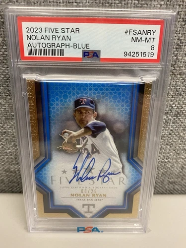 👑🔵 2023 TOPPS FIVE STAR NOLAN RYAN ON CARD AUTO /25 TEXAS RANGERS 💎PSA - HOF