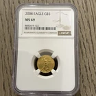 2008 $5 Gold 1/10 oz American Eagle NGC MS69