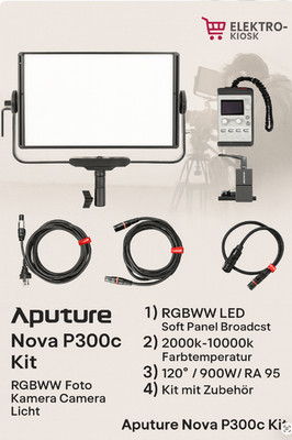Aputure Nova P300c Kit | RGBWW Foto Kamera  Licht LED Soft Panel Broadcast   NEU