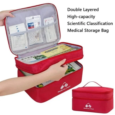Large Medical Box Container Storage First Aid Kit Medicine Travel Case Bag - Image 1 of 4