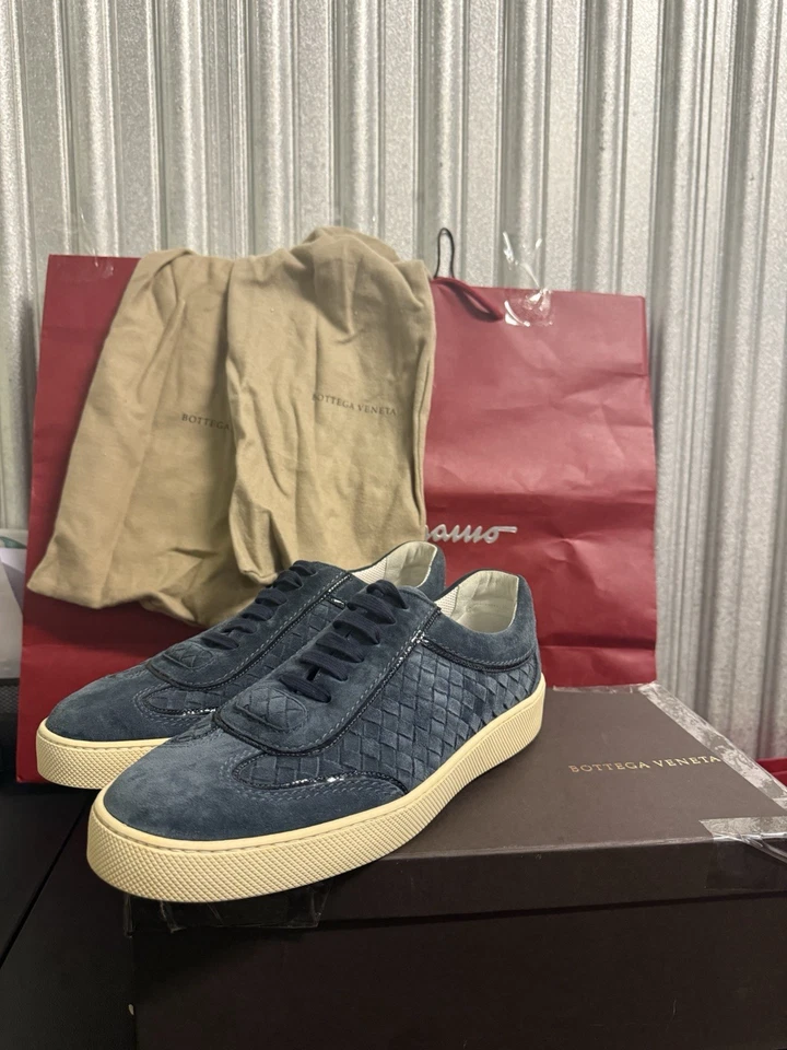 Мужские туфли bottega veneta синие замшевые повседневное платье роскошные кроссовки 11 $1270 рекомендуемая розничная цена производителя - Изображение 2 из 4