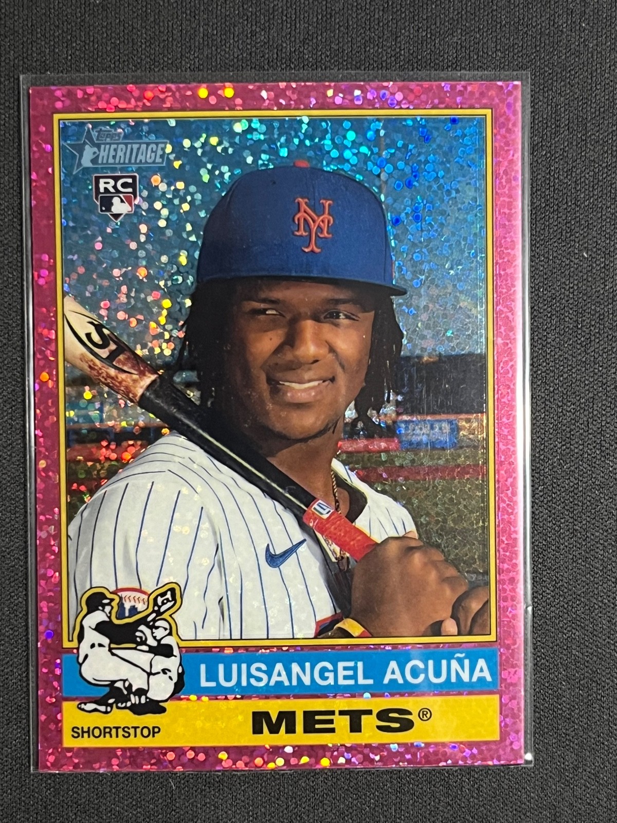 2025 Topps Heritage - Luisangel Acuna #274 Chrome Pink Sparkle Refractor (RC)