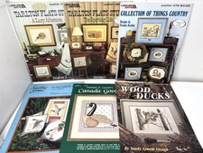 Leisure Arts Cross Stitch Leaflets Mallard Duck Country Hunting Outdoor Fishing