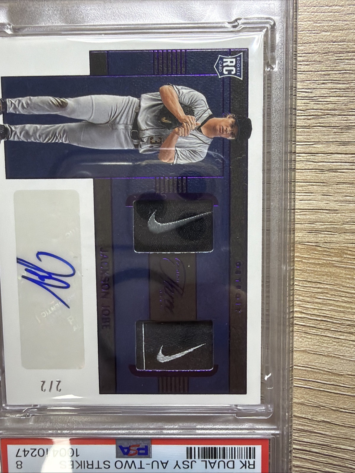 2023 Three and Two JACKSON JOBE RC DUAL JSY AUTO DUAL NIKE SWOOSH💎2/2 🔥PSA 8💎 view 6