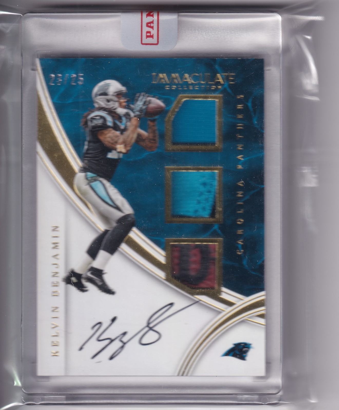 Kelvin Benjamin Topps Museum Collection Signature Swatches Autographed Triple Relic #KB Base