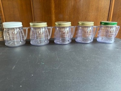 Osterizer Blender Mini-Blend Container Jars 5 jars 5 Lids 1/2 Pint