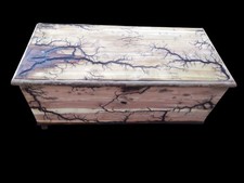 Frackle Burned Cedar Wood Hope Chest One of A Kind Hand Crafted Vintage Rare USA