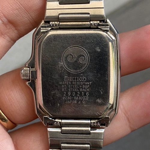 Rare Seiko Silverwave Quartz 6030-5530 White Dial Tank Vintage Dress Watch Men - Picture 8 of 8