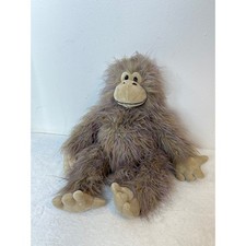 Jellycat Shaggy Baggy Monkey Plush Purple Tan Long Hair Retired 20 Inch RARE
