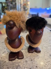 Figuras de teca pesimista optimista MCM Hans Bolling Orskov Dinamarca de colección