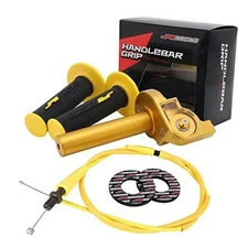  Motorcycle Throttle Assembly,7/8" 22mm Quick Twist Throttle Grips Normal Gold