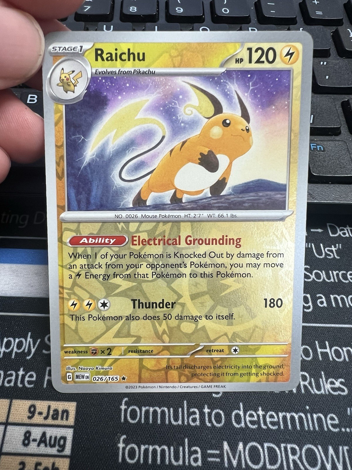 Pokémon TCG - Raichu #026/165 - Scarlet & Violet 151 - Reverse Holo Rare - NM