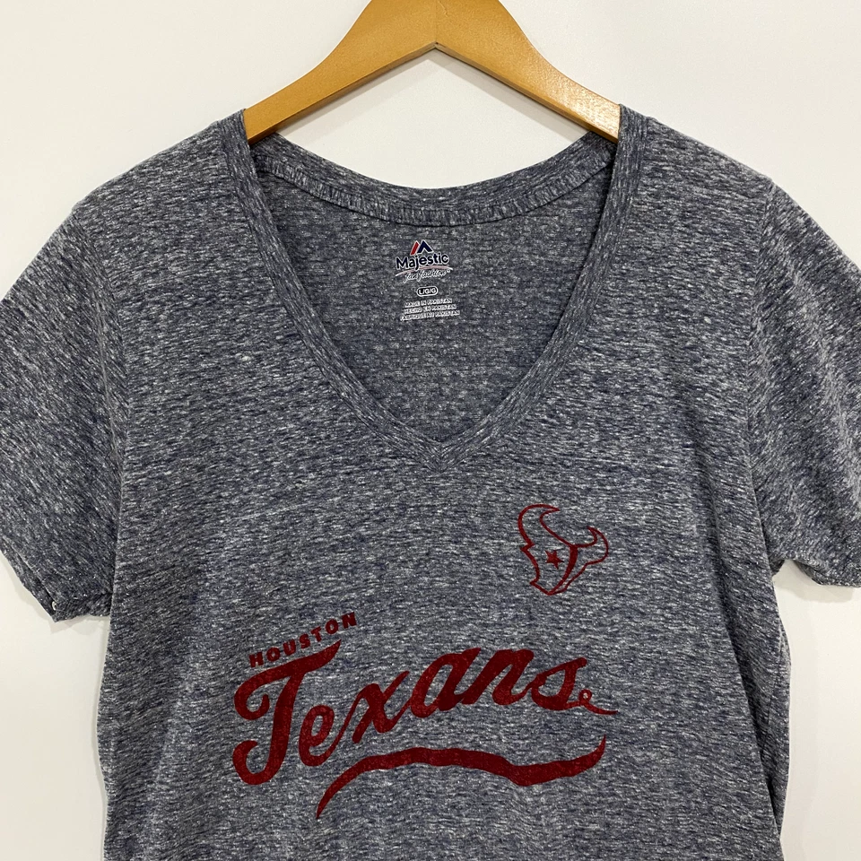 Camiseta para mujer Houston Texans grande gris manga corta majestuosa fan de moda Foto 3 de 4