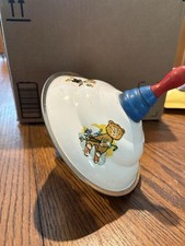 Vintage Children Playing with Toys Spinning Tin Top Toy Made In USA. H 6