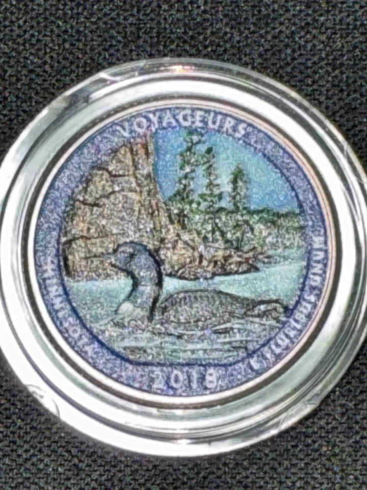 Voyageurs 2018p America The Beautiful Colorized Washington Quarter UNC  - Image 2 of 4