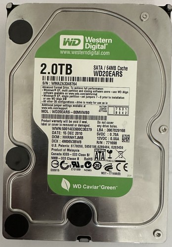 WD Caviar Green WD20EARX (WD20EARX) : achat / vente Disque