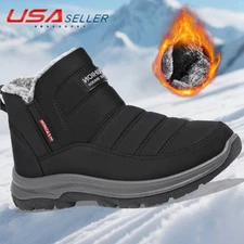 Winter Insulated Snow Boots Men Fur-lined Warm Ankle Shoes Cotton Shoes US SIZE