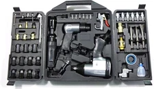 50-Piece Air Tool Kit w/ 1-1/2" Impact Wrench, 3/8" Ratchet, Air Hammer & Chisel