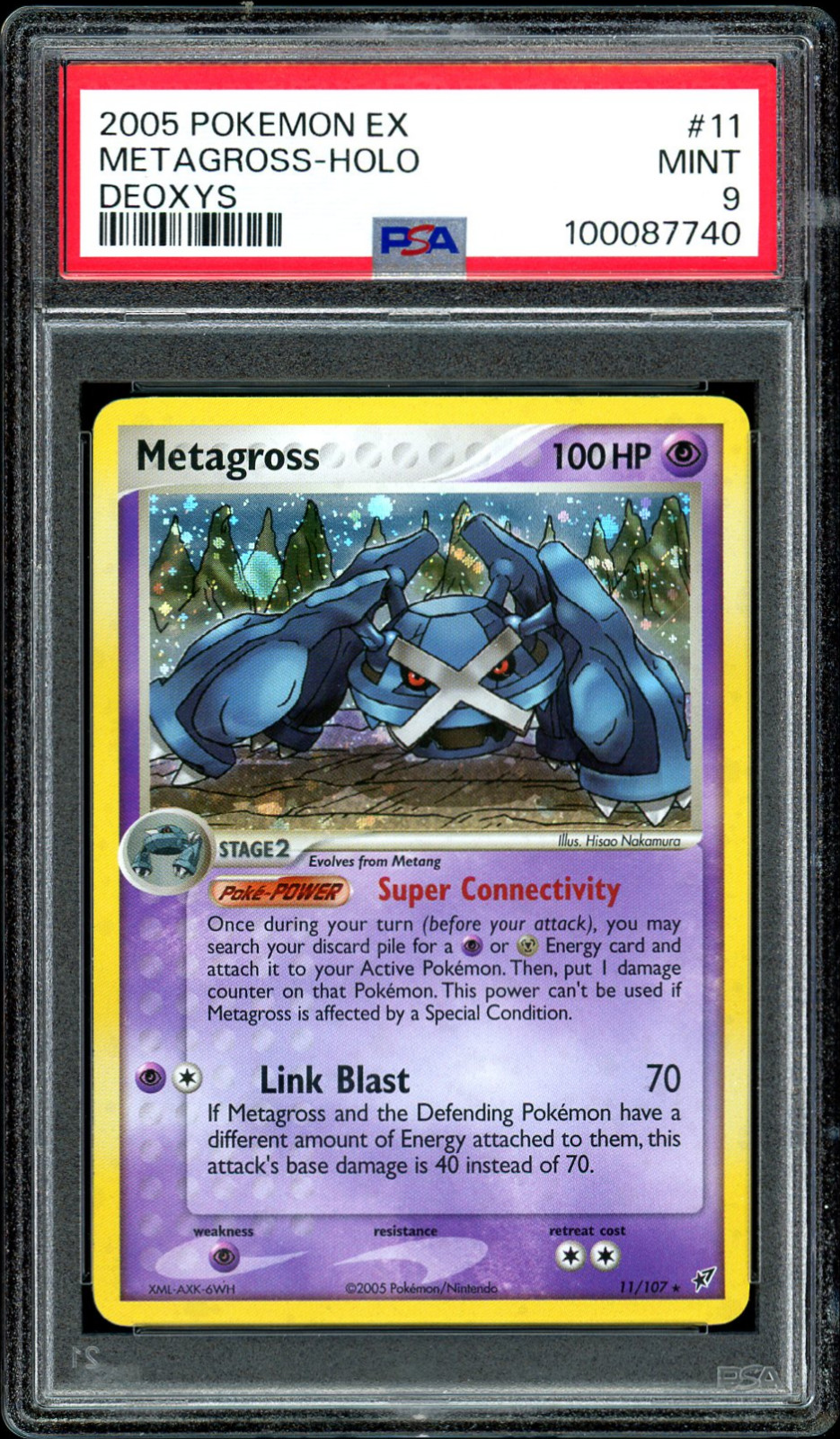 Pokémon TCG 2005 EX DEOXYS Metagross 11/107 PSA 9 HOLO