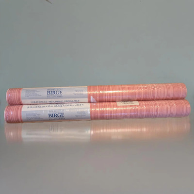 Vintage Birge vinyl wallcovering wallpaper Pre-pasted 2 Rose Mauve Pink Striped 