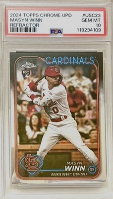 2024 Topps Chrome Update Series - Rookie Debut Masyn Winn #USC23 Refractor (RC)