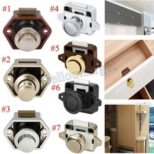 Push Button Catch Locks Latch Knobs Drawer Cupboard Cabinet Door Black Chrome
