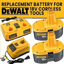 2PACK 18 Volt For DeWalt 18V 7.0Ah Battery /Charger DC9096 DC9099 DC9096-2