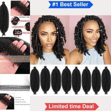 Springy Afro Twist Braiding Hair 12 Inch Pre-Separated Synthetic 8 Packs 1B For
