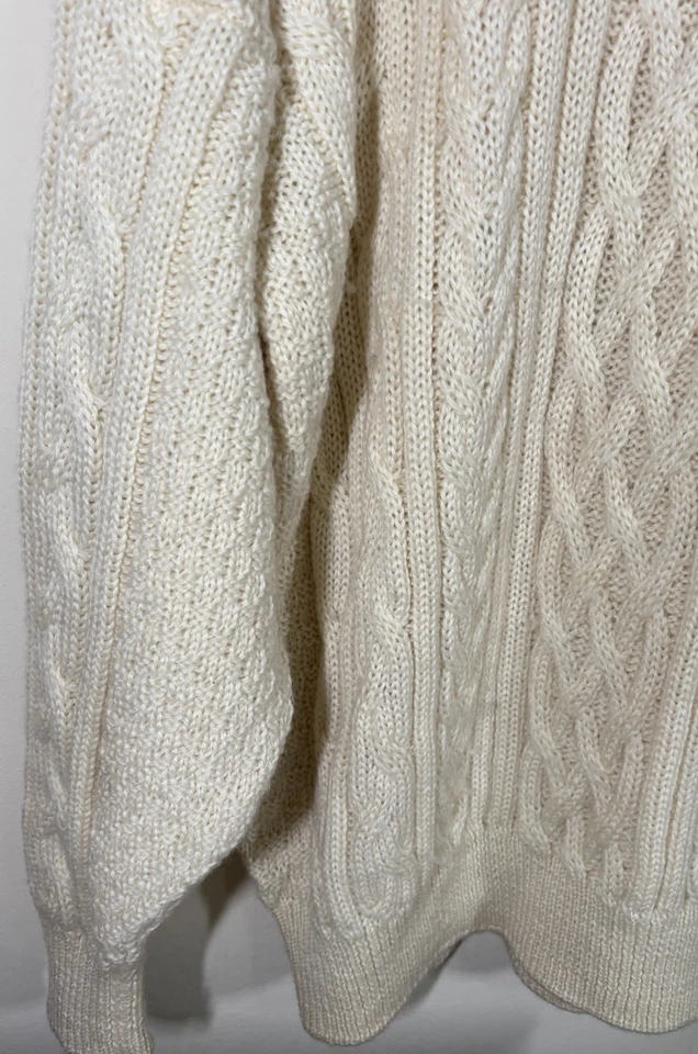 Jersey WoolOvers Estilo Aran Tejido por Cable Para Hombres 3XL XXXL Crema Lana Británica Pesado Foto 4 de 4