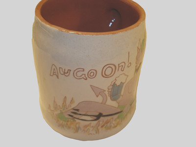 1950 Stangl Handmade New Yorker Magazine Cartoon Risque Mug ''Au Go On Willie''