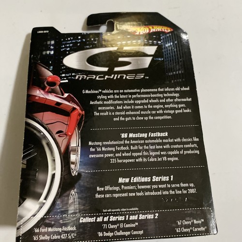 HOT WHEELS G3 MACHINE '66 MUSTANG FASTBACK RED DIECAST MINT - Picture 3 of 3