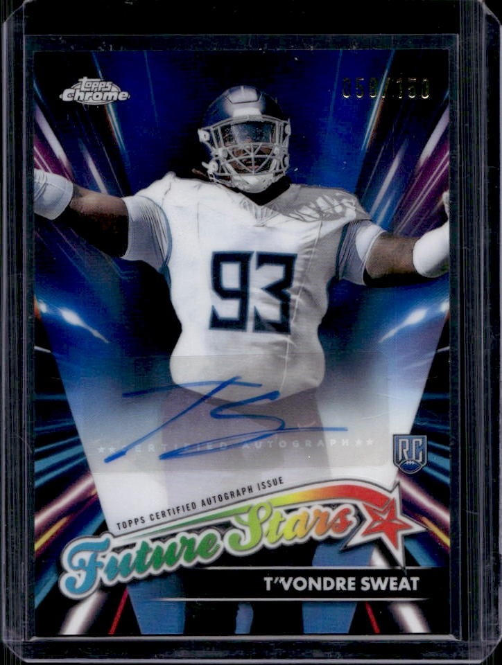 T'Vondre Sweat Topps Chrome Future Stars Autographs #FSATS Blue Refractor