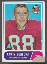 1968 Topps #43 Chris Burford (P) Cincinnati Bengals