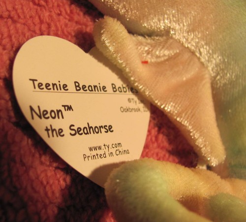 TY Teenie Beanie Baby McDonalds "NEON SEAHORSE" 1999 - Bild 5 von 6