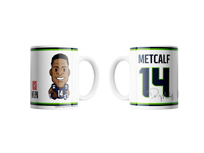 NFL Seattle Seahawks DK Metcalf Kaffeetasse Tasse Mug 15oz 450ml Player Emoji