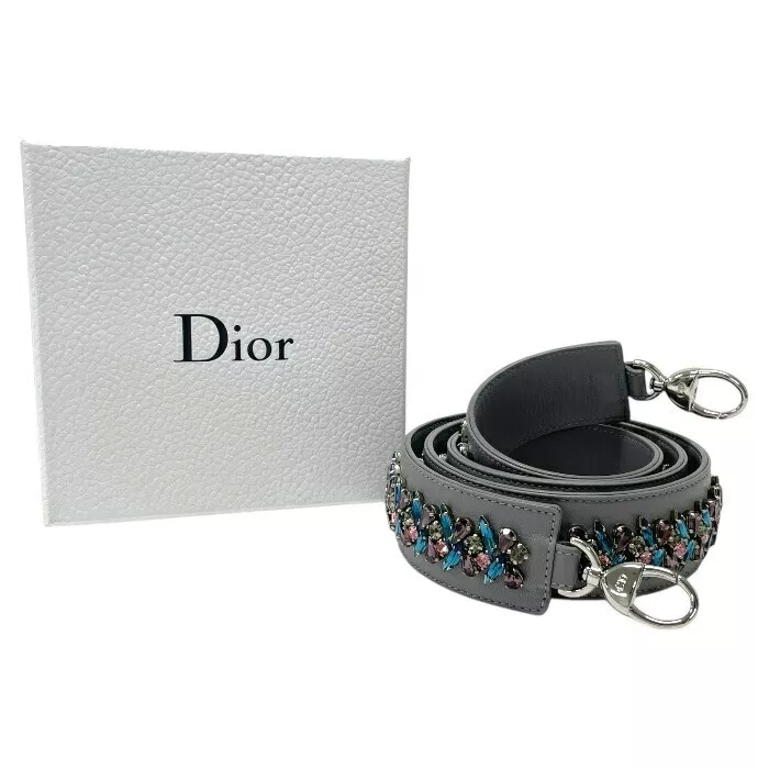 Authentique Christian Dior Bandoulière Cuir Bijoux Bandolière C/Gris Occasion
