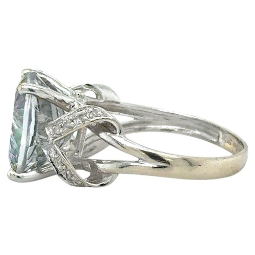 Mystic Topaz with Diamond Accents 14k White Gold Ring 4.5g Size 8.25 - Picture 5 of 7
