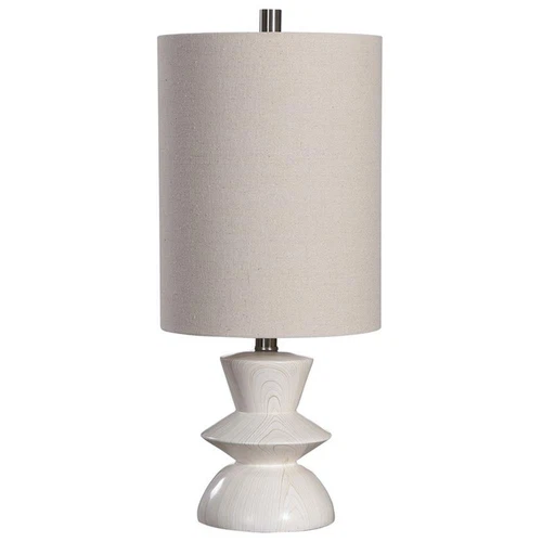 Uttermost Stevens Transitional Steel Metal Buffet Lamp in White - Picture 3 of 8
