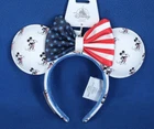 Disney 4th July American Flag Bow Loungefly Mickey Ears Headband for Adults NWT
