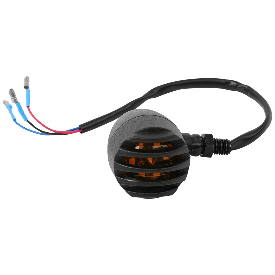 2x Luces indicadoras ámbar intermitentes de bala negras para motocicleta 12V Foto 4 de 4