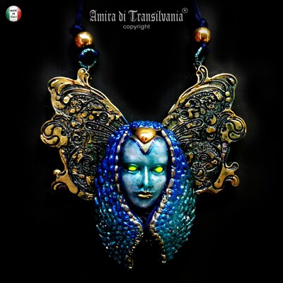 Jewelry Necklace Art Deco Pendant Luxury Butterfly Cocoon Silk Bacus Doll