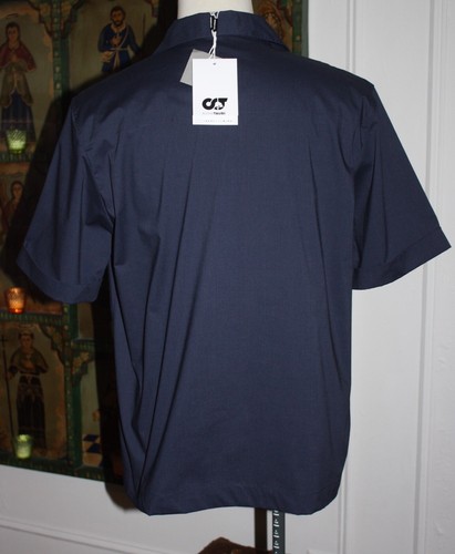 Camicia AlphaTauri Welsh V1.Y8.01 Navy impermeabile nuova con etichette $270 - Foto 13 di 19