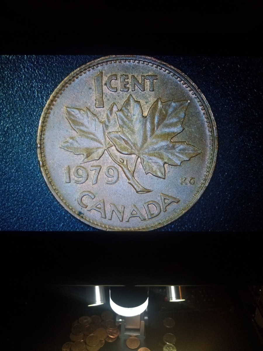 1979 Canada Canadian Penny Error DDR Doubled Die Reverse Date 979