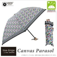 SNOOPY Peanuts Canvas Parasol Umbrella UV Multicolor Folding Manual from Japan