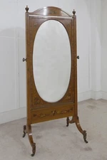 Satinwood Cheval Mirror Maple and Co 1890