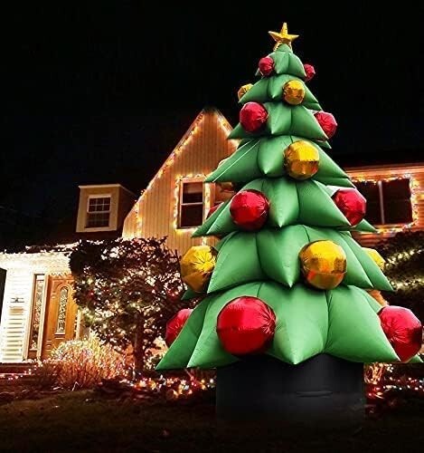 Albero di Natale verde gonfiabile alto 26 piedi OZIS con confezioni regalo multicolore - Foto 3 di 8