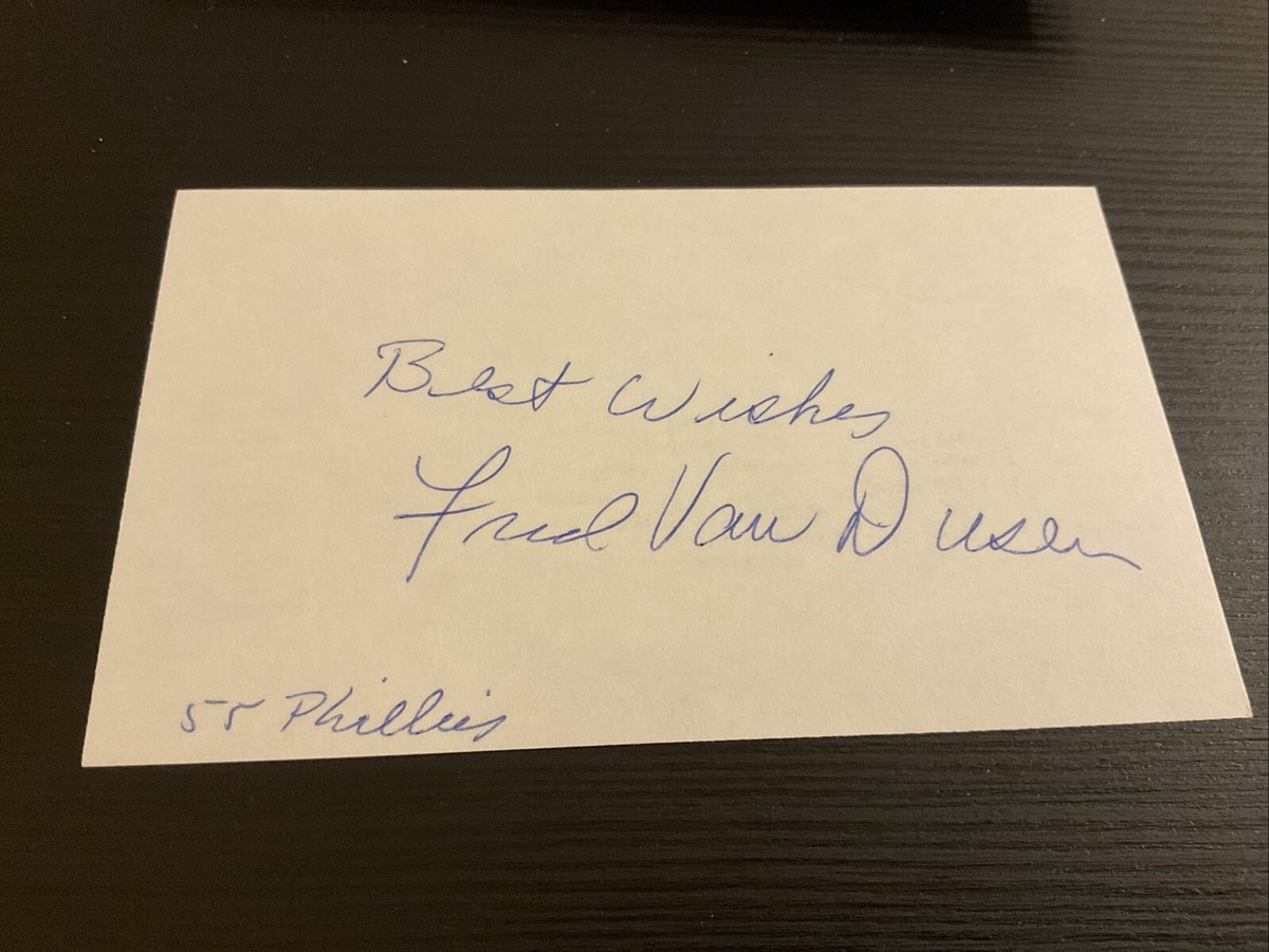 Fred Van Dusen autographed 3 x 5 index card 1955 Phillies | eBay